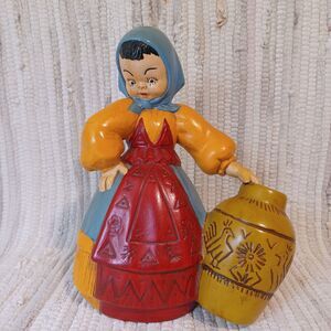 Vintage Euro Con Woman with Water Jug Home Decor